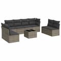 Miniatyrbillede 3 af 4: vidaXL sofasæt til haven 9 dele med hynder polyrattan grå