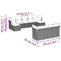 Miniatyrbillede 2 af 3: vidaXL sofasæt til haven 10 dele med hynder polyrattan grå