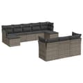 Miniatyrbillede 1 af 3: vidaXL sofasæt til haven 10 dele med hynder polyrattan grå