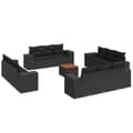 Miniatyrbillede 1 af 4: vidaXL sofasæt til haven 13 dele med hynder polyrattan sort