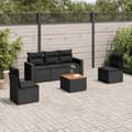 Miniatyrbillede 3 af 3: vidaXL sofasæt til haven 6 dele med hynder polyrattan sort