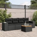 Miniatyrbillede 2 af 4: vidaXL sofasæt til haven 5 dele med hynder polyrattan sort