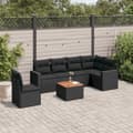 Miniatyrbillede 3 af 3: vidaXL sofasæt til haven 7 dele med hynder polyrattan sort