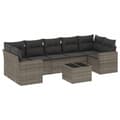 Miniatyrbillede 1 af 3: vidaXL sofasæt til haven 8 dele med hynder polyrattan grå