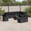 Miniatyrbillede 3 af 3: vidaXL sofasæt til haven 11 dele med hynder polyrattan sort