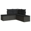 Miniatyrbillede 1 af 3: vidaXL sofasæt til haven 5 dele med hynder polyrattan sort