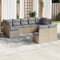 Miniatyrbillede 2 af 4: vidaXL sofasæt til haven 9 dele med hynder polyrattan beige