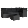 Miniatyrbillede 1 af 3: vidaXL sofasæt til haven 6 dele med hynder polyrattan sort