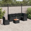Miniatyrbillede 3 af 3: vidaXL sofasæt til haven 7 dele med hynder polyrattan sort