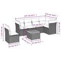 Miniatyrbillede 2 af 3: vidaXL sofasæt til haven 7 dele med hynder polyrattan sort