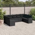 Miniatyrbillede 3 af 3: vidaXL sofasæt til haven 9 dele med hynder polyrattan sort