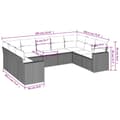Miniatyrbillede 2 af 3: vidaXL sofasæt til haven 9 dele med hynder polyrattan sort