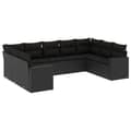 Miniatyrbillede 1 af 3: vidaXL sofasæt til haven 9 dele med hynder polyrattan sort