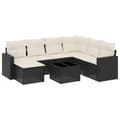 Miniatyrbillede 1 af 3: vidaXL sofasæt til haven 8 dele med hynder polyrattan sort