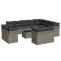 Miniatyrbillede 1 af 3: vidaXL sofasæt til haven 13 dele med hynder polyrattan grå