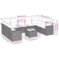 Miniatyrbillede 3 af 3: vidaXL sofasæt til haven 10 dele med hynder polyrattan beige