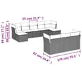Miniatyrbillede 2 af 3: vidaXL sofasæt til haven 10 dele med hynder polyrattan sort