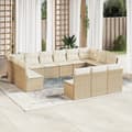Miniatyrbillede 3 af 3: vidaXL sofasæt til haven 13 dele med hynder polyrattan beige