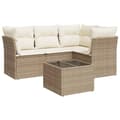 Miniatyrbillede 2 af 3: vidaXL sofasæt til haven 5 dele med hynder polyrattan beige
