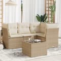 Miniatyrbillede 1 af 3: vidaXL sofasæt til haven 5 dele med hynder polyrattan beige