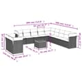 Miniatyrbillede 2 af 3: vidaXL sofasæt til haven 12 dele med hynder polyrattan sort