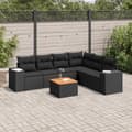 Miniatyrbillede 3 af 3: vidaXL sofasæt til haven 7 dele med hynder polyrattan sort