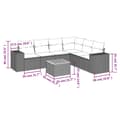 Miniatyrbillede 2 af 3: vidaXL sofasæt til haven 7 dele med hynder polyrattan sort