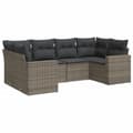 Miniatyrbillede 1 af 3: vidaXL sofasæt til haven 6 dele med hynder polyrattan grå