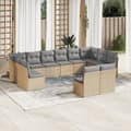 Miniatyrbillede 3 af 3: vidaXL sofasæt til haven 12 dele med hynder polyrattan beige