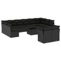 Miniatyrbillede 1 af 3: vidaXL sofasæt til haven 13 dele med hynder polyrattan sort