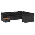 Miniatyrbillede 1 af 3: vidaXL sofasæt til haven 10 dele med hynder polyrattan sort