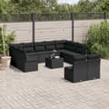Miniatyrbillede 3 af 3: vidaXL sofasæt til haven 12 dele med hynder polyrattan sort