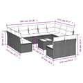 Miniatyrbillede 2 af 3: vidaXL sofasæt til haven 12 dele med hynder polyrattan sort