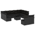 Miniatyrbillede 1 af 3: vidaXL sofasæt til haven 12 dele med hynder polyrattan sort