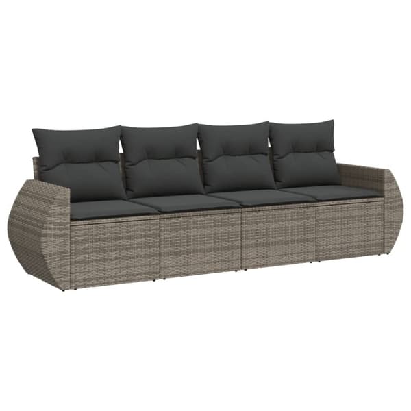 vidaXL sofasæt til haven 4 dele med hynder polyrattan grå