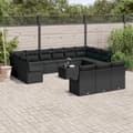 Miniatyrbillede 3 af 3: vidaXL sofasæt til haven 14 dele med hynder polyrattan sort