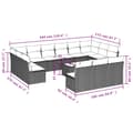 Miniatyrbillede 2 af 3: vidaXL sofasæt til haven 14 dele med hynder polyrattan sort