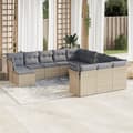 Miniatyrbillede 3 af 3: vidaXL sofasæt til haven 12 dele med hynder polyrattan beige