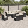 Miniatyrbillede 3 af 3: vidaXL sofasæt til haven 13 dele med hynder polyrattan sort
