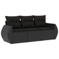 Miniatyrbillede 2 af 4: vidaXL sofasæt til haven 3 dele med hynder polyrattan sort