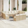 Miniatyrbillede 3 af 3: vidaXL sofasæt til haven 14 dele med hynder polyrattan beige