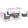 Miniatyrbillede 4 af 4: vidaXL sofasæt til haven 6 dele med hynder polyrattan beige
