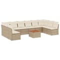 Miniatyrbillede 1 af 3: vidaXL sofasæt til haven 11 dele med hynder polyrattan beige