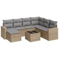 Miniatyrbillede 1 af 3: vidaXL sofasæt til haven 8 dele med hynder polyrattan beige