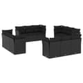 Miniatyrbillede 1 af 3: vidaXL sofasæt til haven 12 dele med hynder polyrattan sort