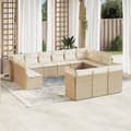 Miniatyrbillede 3 af 3: vidaXL sofasæt til haven 13 dele med hynder polyrattan beige