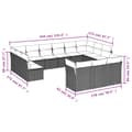 Miniatyrbillede 2 af 3: vidaXL sofasæt til haven 13 dele med hynder polyrattan beige