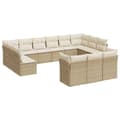 Miniatyrbillede 1 af 3: vidaXL sofasæt til haven 13 dele med hynder polyrattan beige