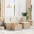 Miniatyrbillede 1 af 3: vidaXL sofasæt til haven 5 dele med hynder polyrattan beige