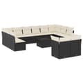 Miniatyrbillede 1 af 3: vidaXL sofasæt til haven 13 dele med hynder polyrattan sort